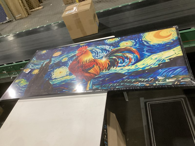 Rooster starry night wall art