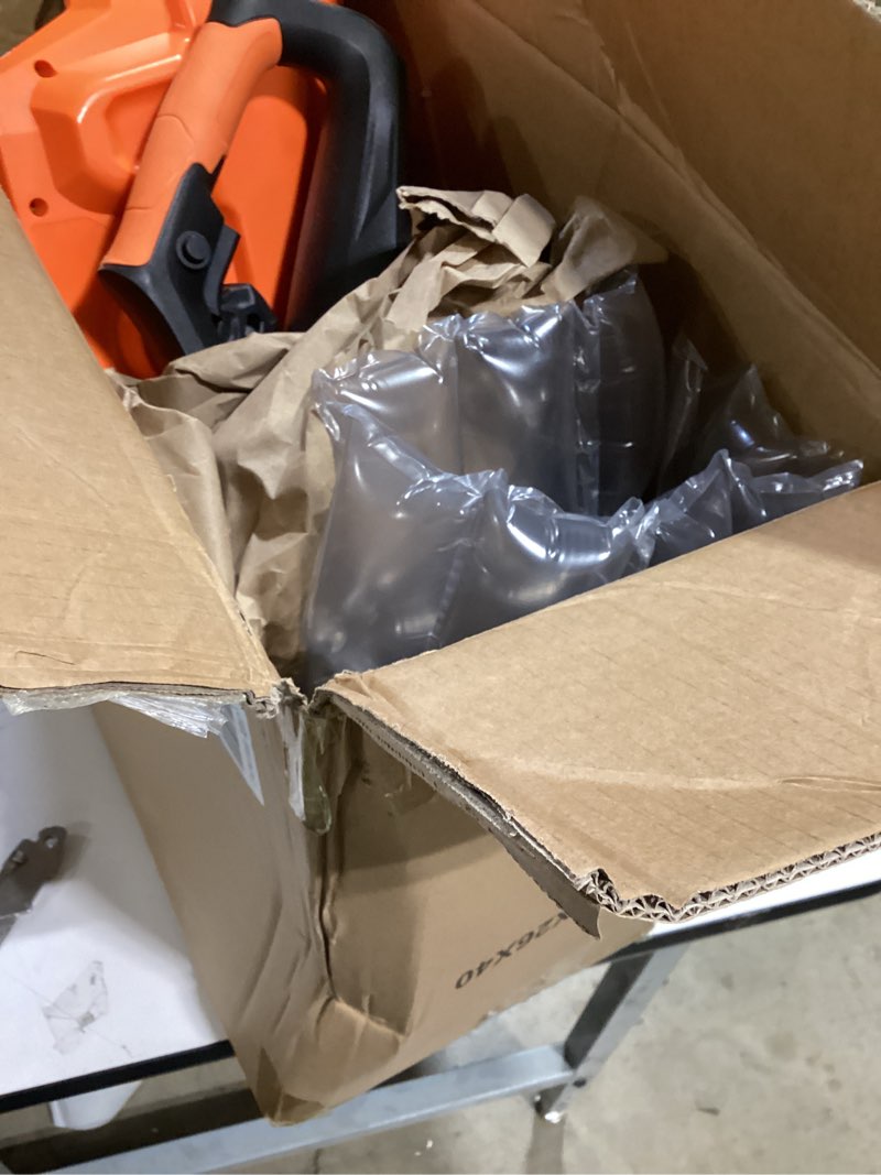 Condition photo showing As Is for cordless snow shovel, 3500w battery snow blower with dual 6.0ah anti-freeze batteries & base plate, 