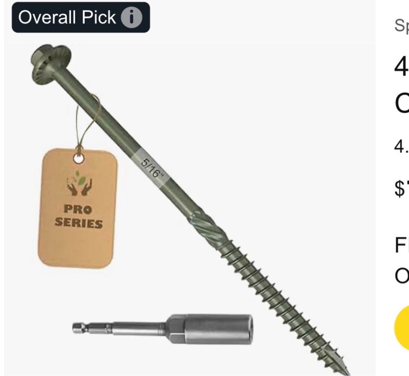 40pcs timber screws 5/16 x 14 inch heavy-duty green coated, exterior lag structural wood screws for 