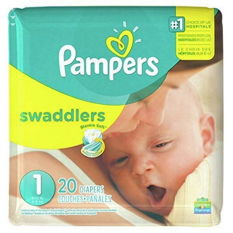 pampers swaddlers size 1, 20 count