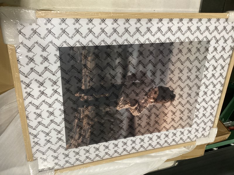 Condition photo showing Good Condition for kinlink a1 picture frame, natural solid wood frame with acrylic plexiglass for pictures a2 with mat or a1 without mat, wall mounting display photo frame 1 pack natural a1