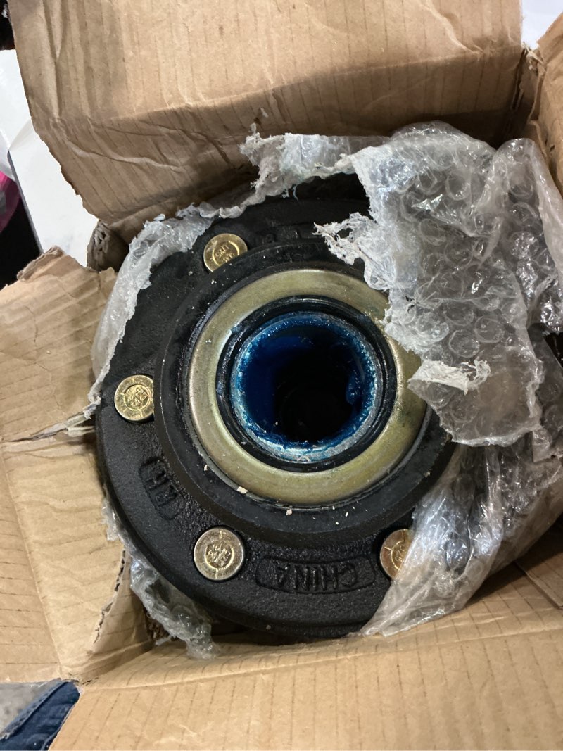 Condition photo showing As Is for 1 sets 5200-6000lbs trailer hub kits 6 bolt 5.5,trailer axle kit for 1.25'' to 1.75'' #42 tapered spindle,pre- lubrication 25580 15123 bearings trailer idler hub kit. 6 bolt 5.5 trailer hub
