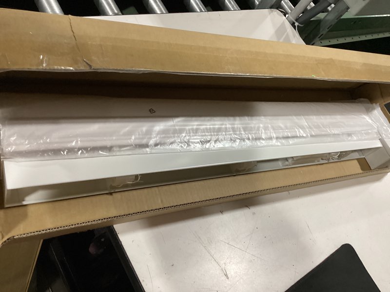 Condition photo showing New/Like New for lazblinds 2-inch cordless faux wood blinds with royal valance, room darkening horizontal window blinds, inside mount blinds for windows - fit for window 31" w x 36" h - white white 31"w x 36"h