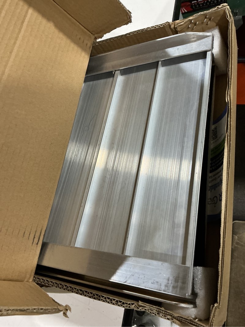 Condition photo showing Good Condition for mr care portable wheelchair ramp | lightweight foldable ramps for wheelchairs with handle | featuring unique yellow reflective caution stickers | perfect wheel chair ramp for home steps (3ft)
