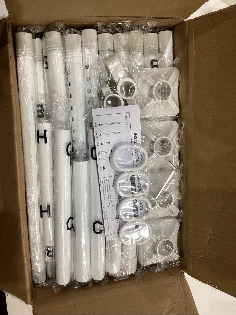 Condition photo showing Good Condition for Goovilla Room Divider for Room Separation, Tension Curtain Rods No Drilling, 4-10ft(H) 28-70inch(W) Adjustable Temporary Privacy Wall Divider, Heavy Duty Freestanding Space Partition Separator, White 28-70 inch White