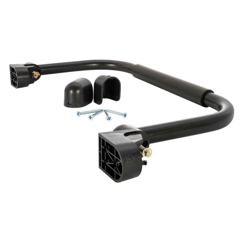 Camco Small Fold-Away RV Grab Handle | Durable Aluminum with UV-Resistant Plastic Brackets  Black