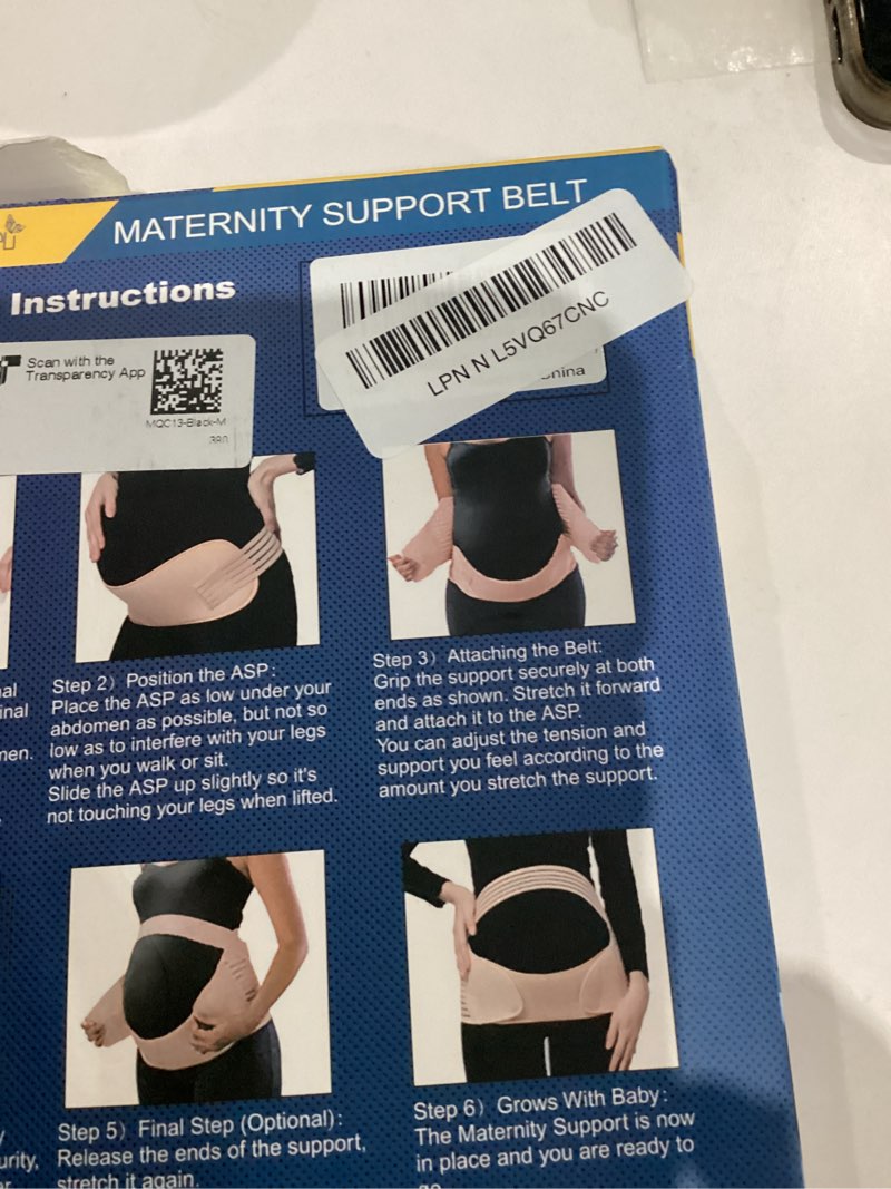 Condition photo showing As Is for ChongErfei Maternity Belt, Pregnancy 3 in 1 Support Belt for Back/Pelvic/Hip Pain, Maternity Band Belly Support for Pregnancy Belly Support Band (M: Fit Ab 35.5"-47.3", Black) Black M: Fit Ab 35.5"-47.3"