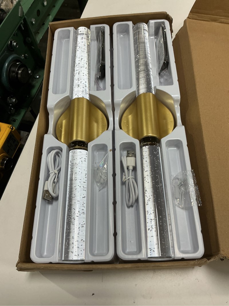 Condition photo showing Good Condition for peel and stick on battery operated wall sconces set of 2, gold wireless magnetic rechargeable wall lights with remote & touch control, no drill 3cct dimmable wall lamp for bedroom living room decor gold 16.2 inches (2 pack)