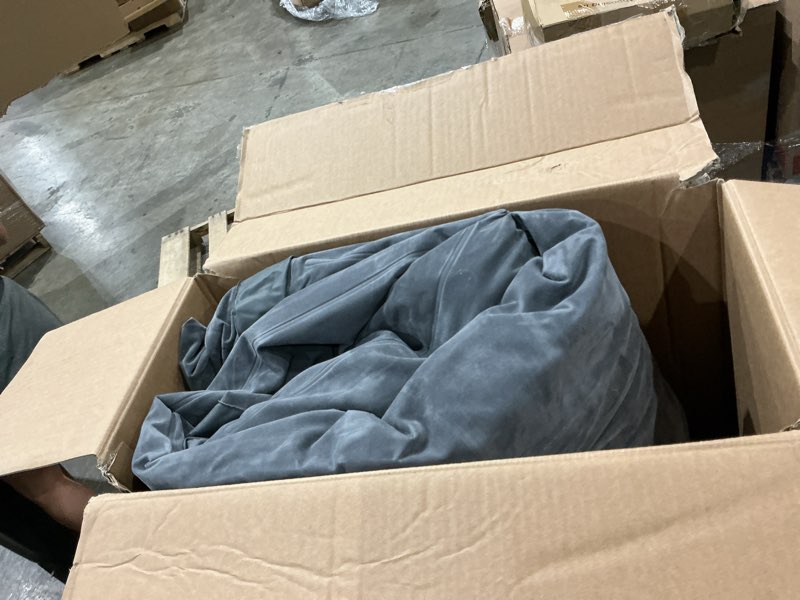Condition photo showing As Is for intex inflatable pull-out sofa: velvety surface, 2-in-1 valve, cupholder, 46" x 88" x 26" - blow-up couch and folding queen size air mattress bed