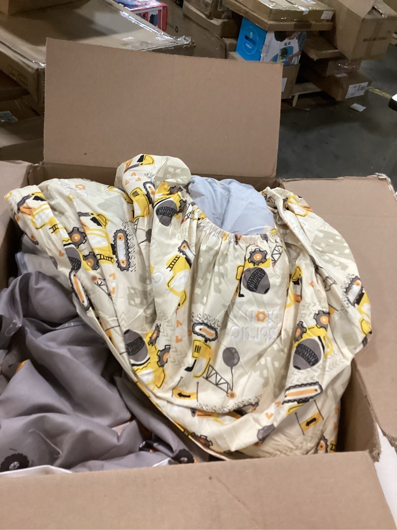 Condition photo showing As Is for bedding twin for boys construction truck vehicle car comforter boys twin bedding all in one zipper kids dal-clb-vehicle 01 twin