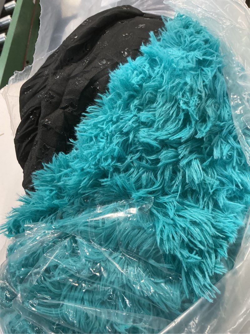 Condition photo showing As Is for JOLLYVOGUE Small Dog & Cat Beds for Indoor Cats, Donut Cuddler Warming Soft Dog Beds with Anti-Slip Bottom, Round Calming Fluffy Plush Faux Fur Cushion Bed for Medium Dogs (31", Aqua Blue) 31.0"L x 31.0"W x 8.0"Th Aqua Blue