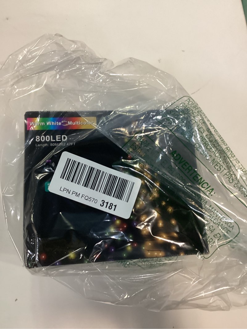 Condition photo showing New/Like New for BrizLabs Color Changing Christmas Lights, 262ft 800 LED Smart Christmas String Lights Work with Alexa & Google Home, Warm White & Multicolor WiFi Xmas Tree Light Music Sync for Xmas Tree Home Decor Warm White & Multicolor - WiFi