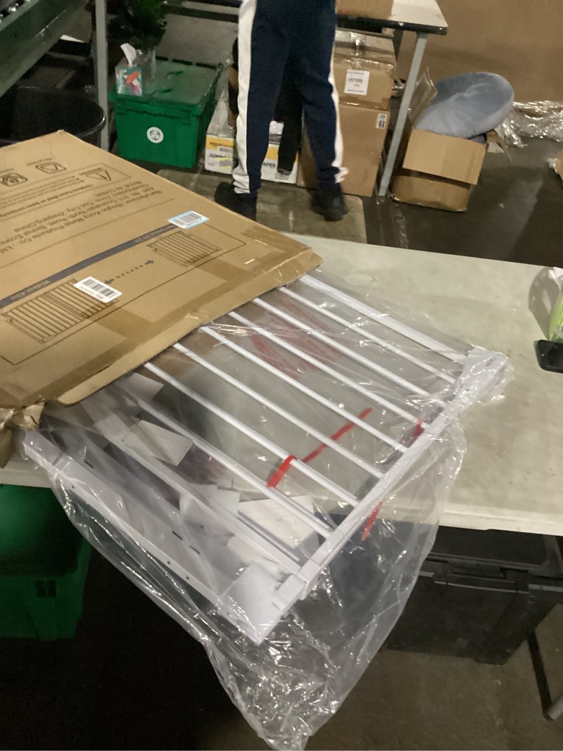 Condition photo showing Good Condition for cumbor 29.2–43" baby gate for stairs, wall-mounted (drill required), expandable no bottom bar dog gate, auto close extra wide walk thru, pet & toddler proof gate, top & bottom of stairways (white) white 29.2–43" w, standard (screw-in)