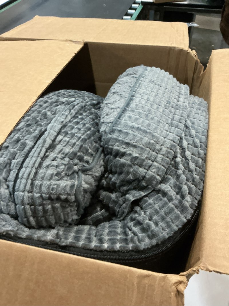 Condition photo showing As Is for JOEJOY Orthopedic Dog Beds Large Sized Dog, XL Egg-Crate Memory Foam Pet Couch Bed with Bolster Sides, Waterproof Lining, Removable Washable Cover & Non-Slip Bottom, Grey XL(42"x 32"x 7.5") Grey