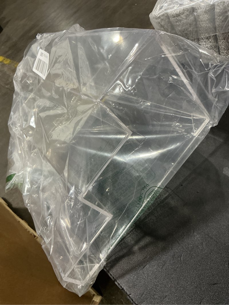 Condition photo showing Good Condition for 3 Tiers Assembled Bar Bottle Rack Display, Clear Acrylic 3-Tiers Stand Display for Home Mini Bars,Restaurants,Party Use 15.2x11.4x6 inches