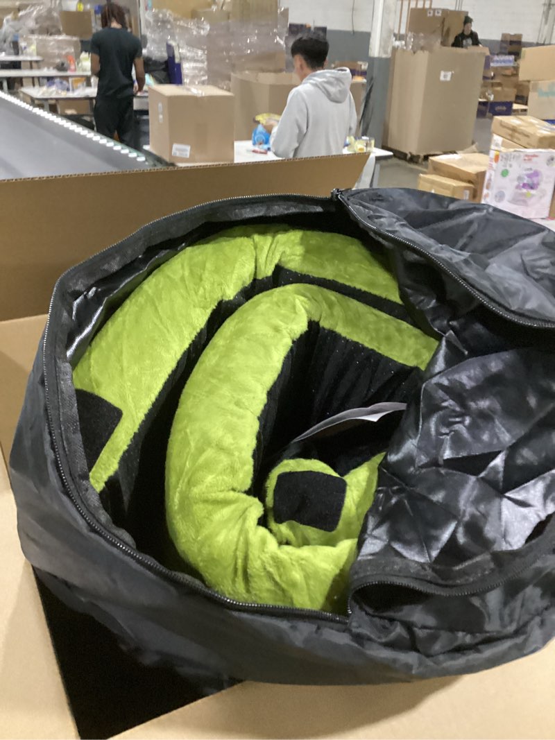 Condition photo showing As Is for Sleeping Pad,3-inch Thick Memory Foam Camping Mattress,Portable Roll-Up Mat for Car/Tent/Floor/Cot/Travel,Comfortable Pad for Guests Sleepover Grass Green Cot:72*24*3"