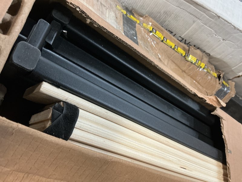 Condition photo showing As Is for Zinus Joseph 6 inch Metal Platform Bed Frame, Mattress Foundation, Wood Slat Support, No Box Spring Needed, Sturdy Steel Structure, King King 6 Inch Bed Frame Original Box