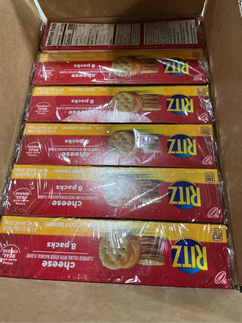 Condition photo showing New/Like New for nabs ss sand ritz w/cheese - box/8 - pack of 6 ( bb 01/jul/ 2026)