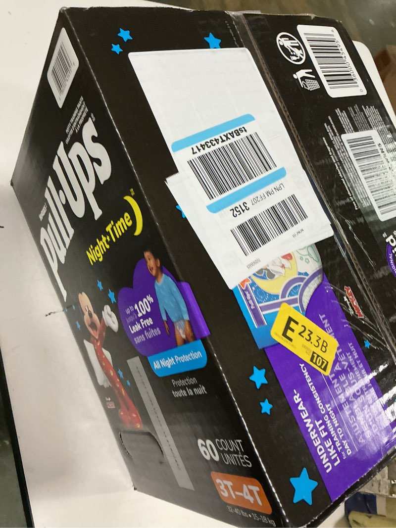 Condition photo showing New/Like New for Pull-Ups Boys' Night-Time Potty Training Pants, Size 3T-4T Overnight Training Underwear (32-40 lbs), 60 Ct 3T / 4T 60