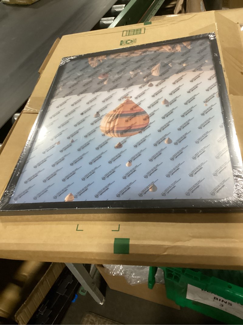 Condition photo showing New/Like New for 17x21 picture frame for wall display, 17x21 black picture frame with shatter resistant plexiglass, stable and sturdy 17 x 21 poster frame for wall display, handpicked gift collection, 1 pack