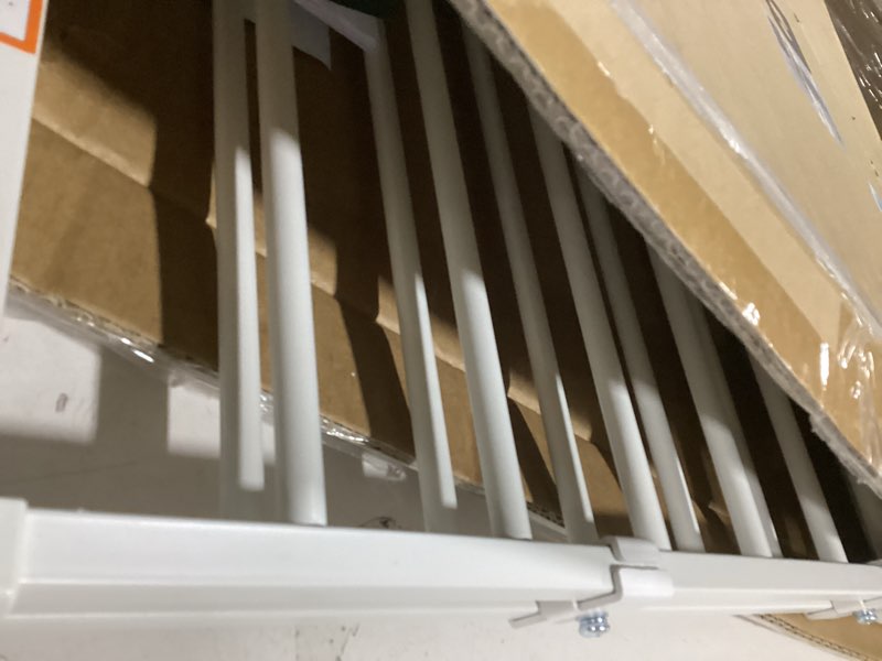 Condition photo showing Good Condition for Babelio 31.5-55" No Bottom Bar Baby Gate Extra Wide, 2-in-1 Auto Close Dog Gate for The House, Stairs and Doorways, with Large Walk Thru Door, White White - B17 28" H, 31.5-55" W- Extra Wide