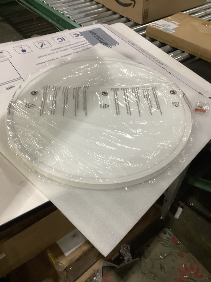 Condition photo showing New/Like New for 24 Inch Large LED Flush Mount Ceiling Light Fixture,55W,5600LM,3000K/4000K/6000K CCT Selectable,0.9 inch Super Slim Round Ceiling Light for Bedroom,Hallway,Kitchen (Dimmable White 1PK) 1PK-White White