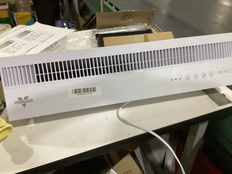 Condition photo showing As Is for Vornado PROFILE Window Fan, Whole Room Air Circulator, Reversible Exhaust, Quiet Operation, 3 Speed Settings, Low Profile Window Fan for Kitchen, Bedroom, and Home, White