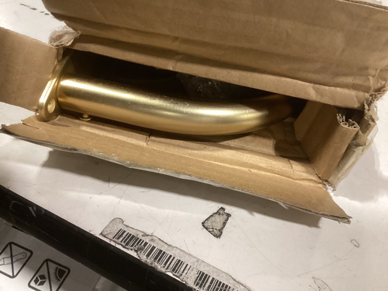 Condition photo showing As Is for Double Curtain Rod for 48-84 Inches Windows, Blackout Wrap Around Window Curtain Rods?1-inch Heavy Duty Adjustable Room Darkening Rustic Dual Drapery Curtain Rods for for Livingroom, Kitchen, Patio Brushed Gold for 48-84" Windows