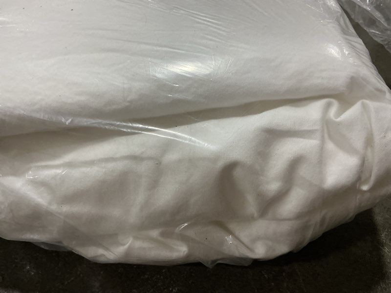 Condition photo showing As Is for european linen sheet set, full/queen, white