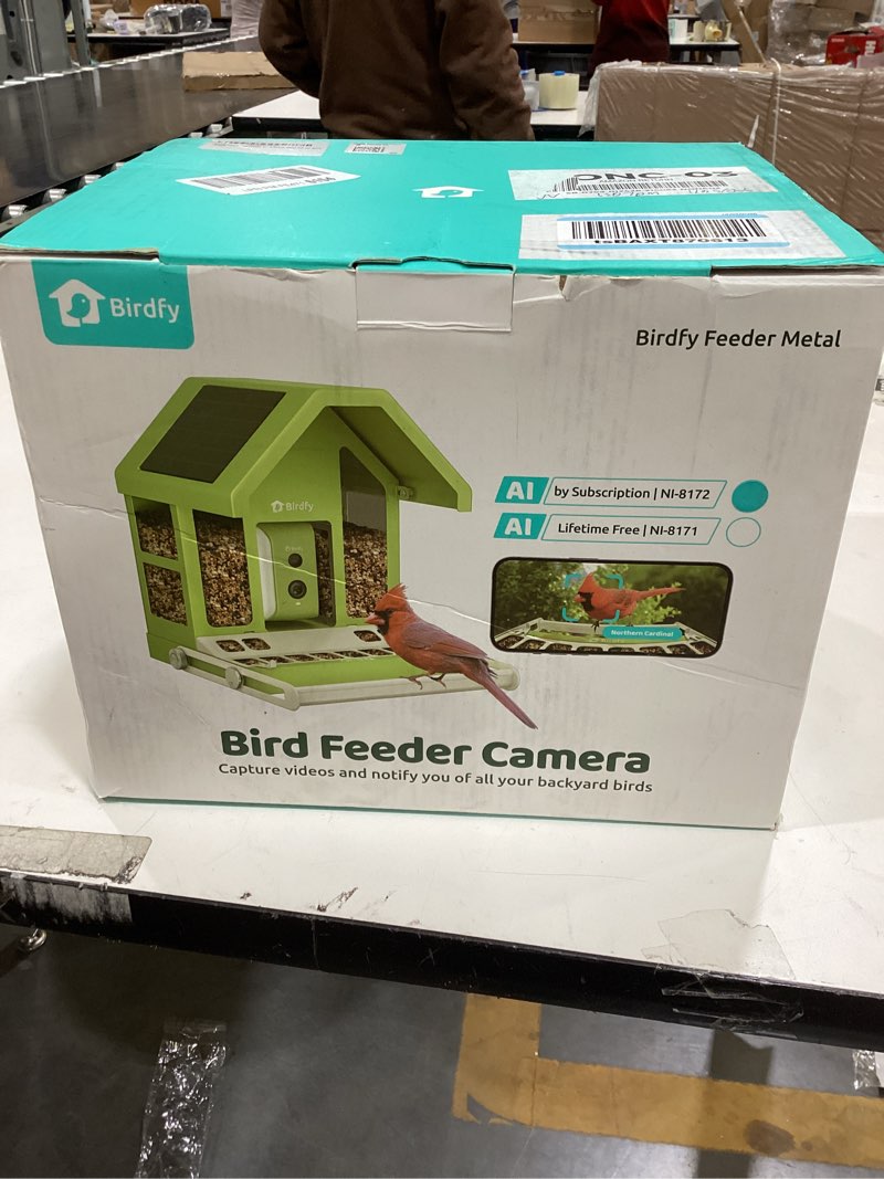 Condition photo showing New/Like New for Birdfy Smart Bird Feeder with Camera, Durable Metal Bird Feeders for Outdoors, Auto-Detect & Record HD Videos, Instant Alerts & Live View, Solar Powered, Weatherproof for Backyard, Ideal Gift for Mom AI (7-Day Trial)