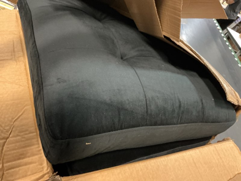 Condition photo showing As Is for (incomplete )honbay modular sectional sleeper sofa with pull out bed, velvet convertible l shaped couch with storage seat, sectional couches for living room, black black sleeper sofa 2