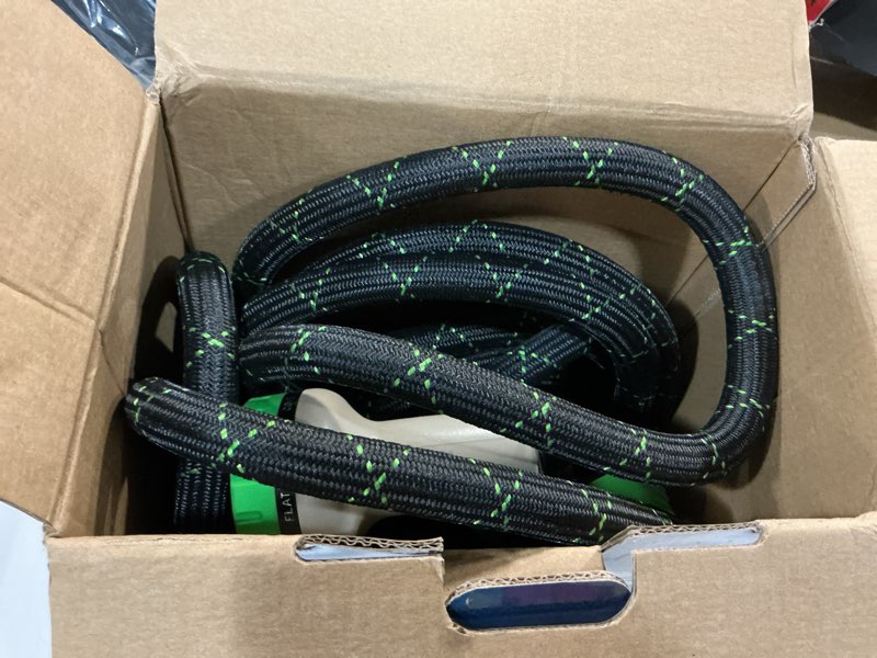 Condition photo showing Good Condition for powerflow garden hose, non-expandable 50 feet premium quality stainless steel metal water hose with durable fabric skin, hose for commercial, residential use, bonus 10-way spray nozzle (50 ft, black) black 50 feet