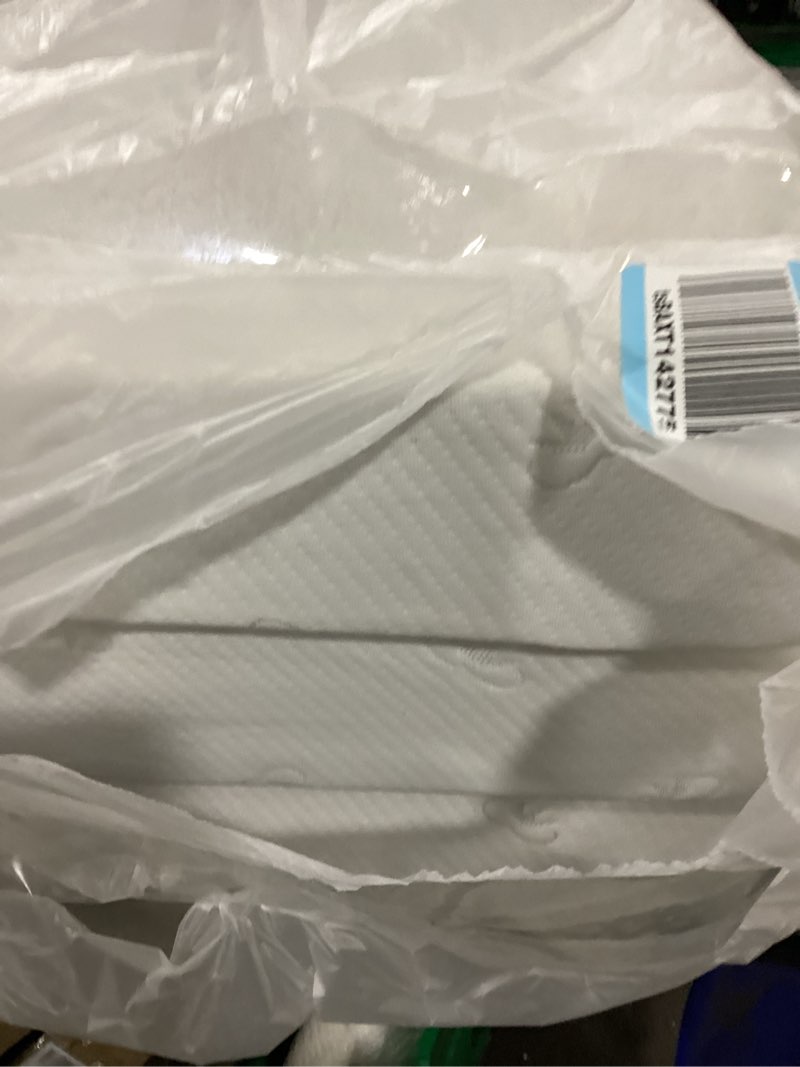Condition photo showing As Is for novilla foldable mattress, single size comfort foam trifold mattress with cloud design cover, 4 inch folding mattress for back pain relief, suitable for camping, rv travel, 75"x25"x4" white single
