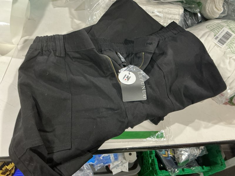 Condition photo showing Good Condition for lepunuo cargo pants for women high waisted casual pants baggy stretchy wide leg y2k streetwear with 6 pockets black xx-large