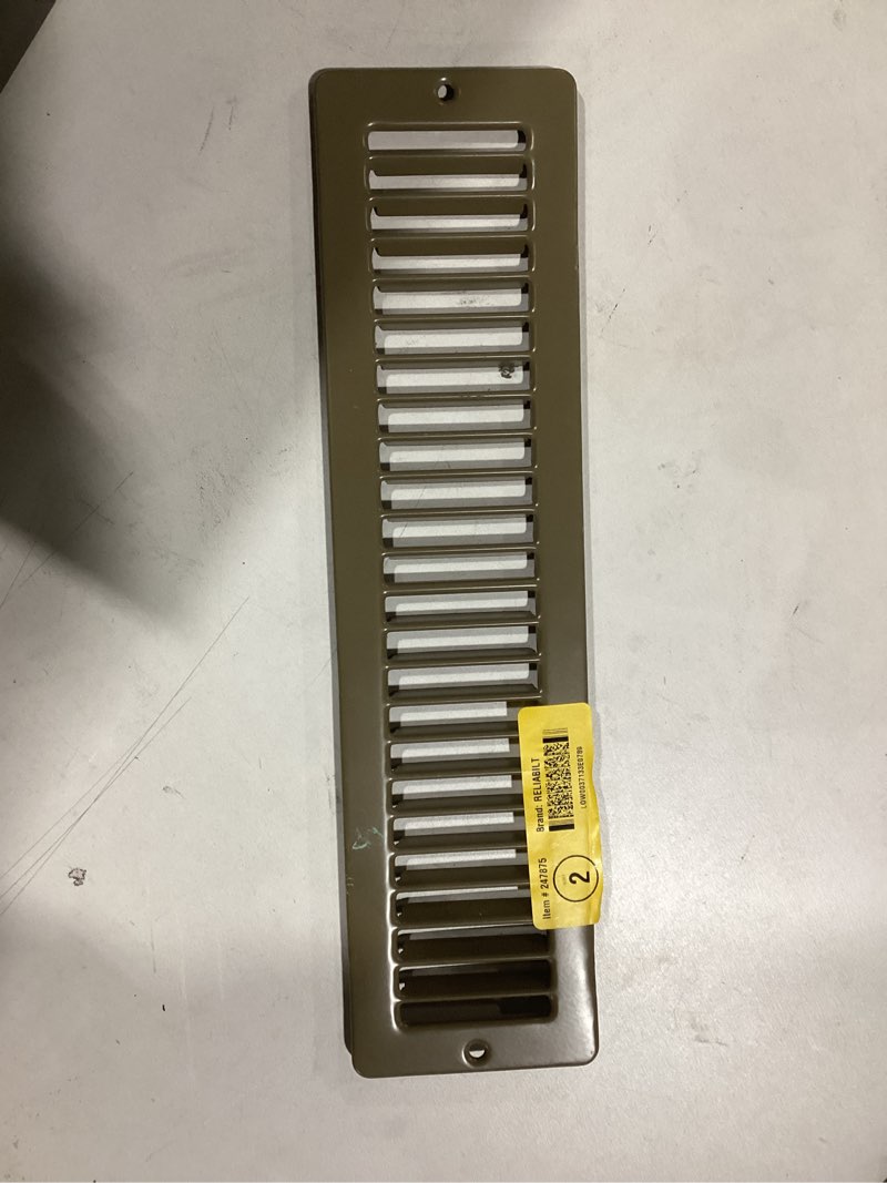Condition photo showing As Is for RELIABILT 12-in x 2-in Steel Brown Toe space Grille