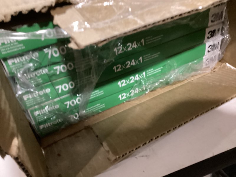Condition photo showing Good Condition for filtrete 12x24x1 ac furnace air filter, mpr 700, merv 8, tough on pollen, easy on airflow, 3-month pleated 1-inch electrostatic air cleaning filter, 6-pack (actual size 11.69 x 23.69 x 0.81 in)