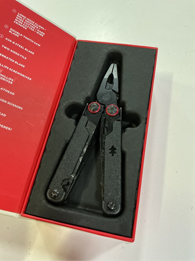 Condition photo showing Good Condition for swiss tech praktisch aus-8 steel 17-in-1 folding multi tool with leather sheath, multi-function