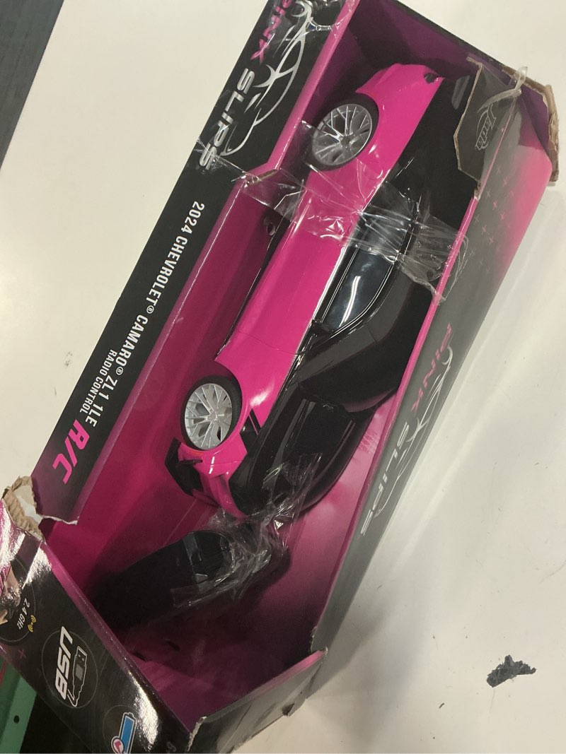 Condition photo showing As Is for pink slips 1:16 2024 chevy camaro zl1 1le rc radio control cars, plastic, 6+