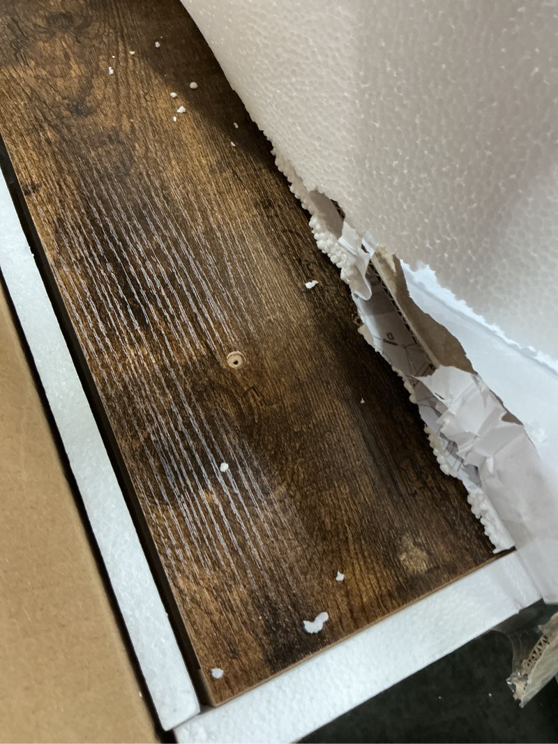Condition photo showing New/Like New for qeeig floating shelves for wall 23.6" long - wall mounted shelf bathroom kitchen living room bedroom farmhouse home decor display bookshelf large 23.6 x 9.3 inch set of 2, rustic brown (008-60bn)