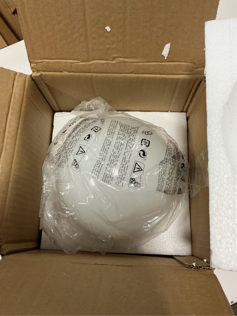 Condition photo showing New/Like New for 7.8 inch ball table lamp with glass shade, ball light bookshelf lamp for bedroom, dorm, office and bedroom bookshelf reading decoration, without bulb opal white