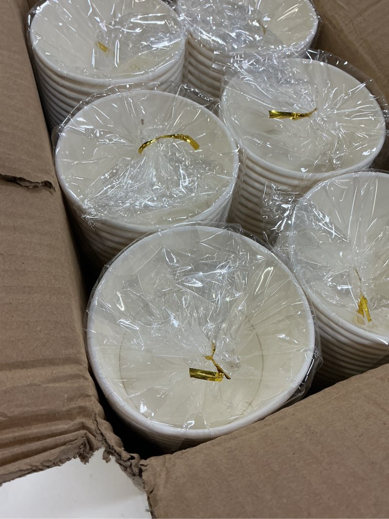 Condition photo showing New/Like New for 300 pcs white 8oz paper ice cream cups, disposable 8 oz ice cream cup, papers dessert cup, paper cups for ice creams sundae bar supplies
