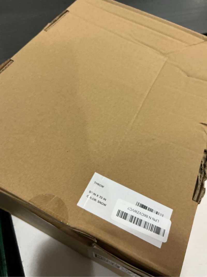 Condition photo showing Good Condition for UGG Euphoria Faux Fur Throw Blanket, Warm Fluffy Throw for Couch or Bed, Luxury Bedroom Decor, Fluffy Blankets, Machine Washable, 50-inch x 70-inch, White Snow White Throw