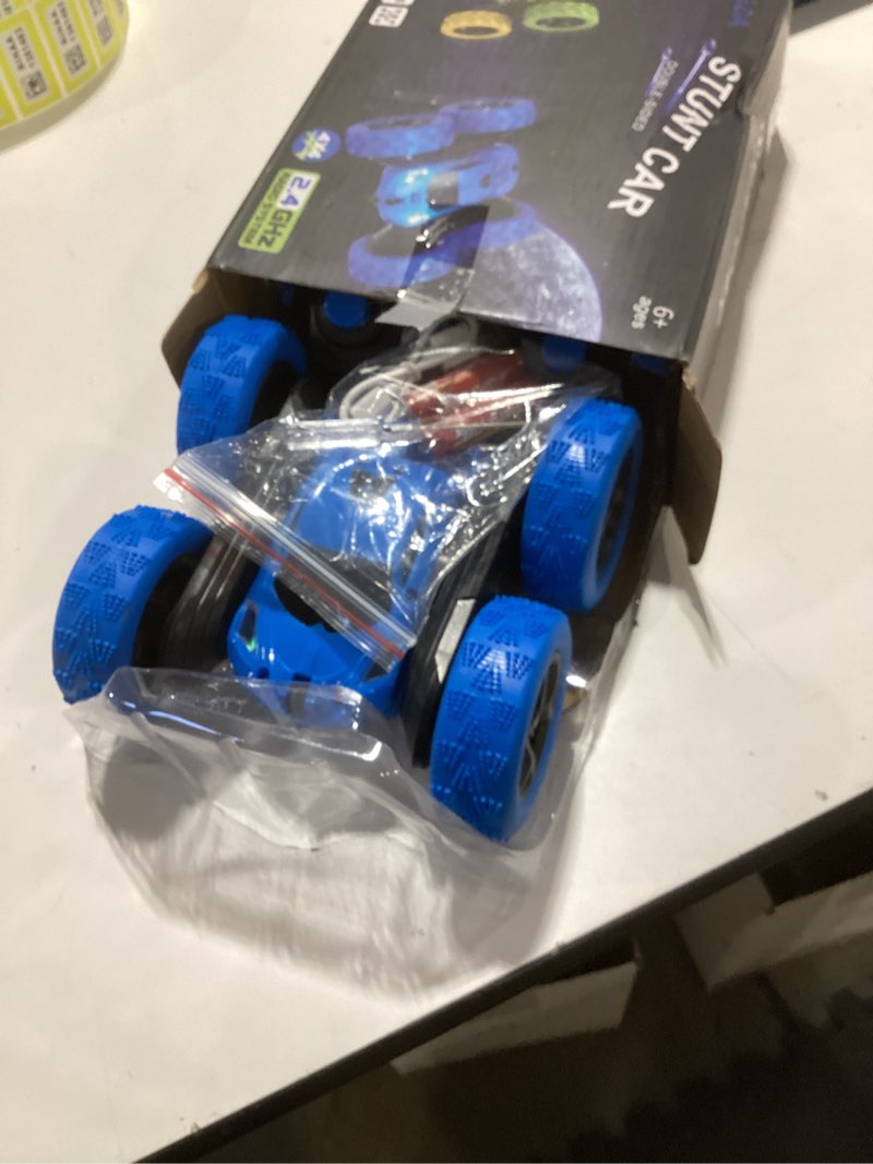 Condition photo showing Good Condition for remote control car, rc cars toys for kids ages 6-12, 4wd stunt car with led lights & 360° flips, 2.4ghz, upgraded usb-c modular batteries, 8-10 year old boys birthday gift 1-blue