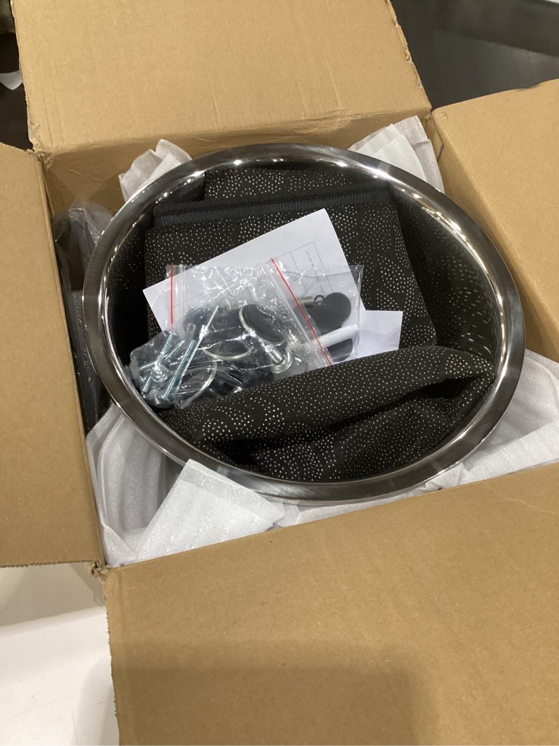 Condition photo showing Good Condition for adengl 1.6 gallon elevated dog water bowl for large dogs, 4-height adjustable (13–18'') raised stainless steel bowl with spill-proof mat & sturdy metal stand, easy-clean feeder for indoor/outdoor use black-1.6 gal height: 13-17.7"