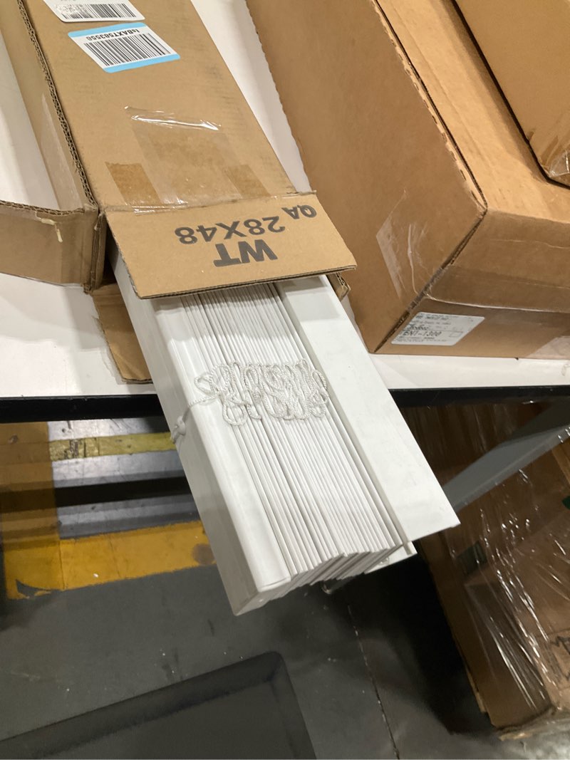 Condition photo showing Good Condition for dez furnishings cordless 2" smooth faux wood blind, 26" w x 48" h, smooth white 26"w x 48"h