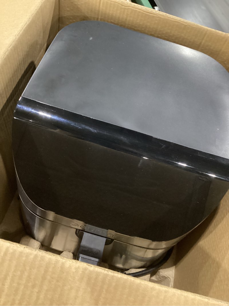 Condition photo showing New/Like New for Gourmia Air Fryer - 8 Qt Extra Large Capacity, FryForce360º, Digital Display with 12 Presets, Roast, Bake, Broil, Dehydrate, Dishwasher Safe Accessories, Stainless Steel