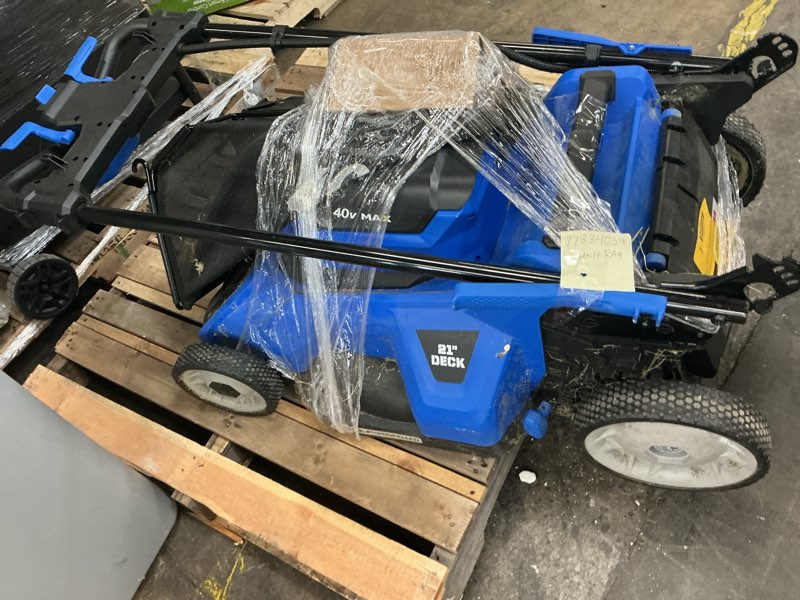 Condition photo showing As Is for kobalt 40-volt 21-in brushless battery push lawn mower 6 ah