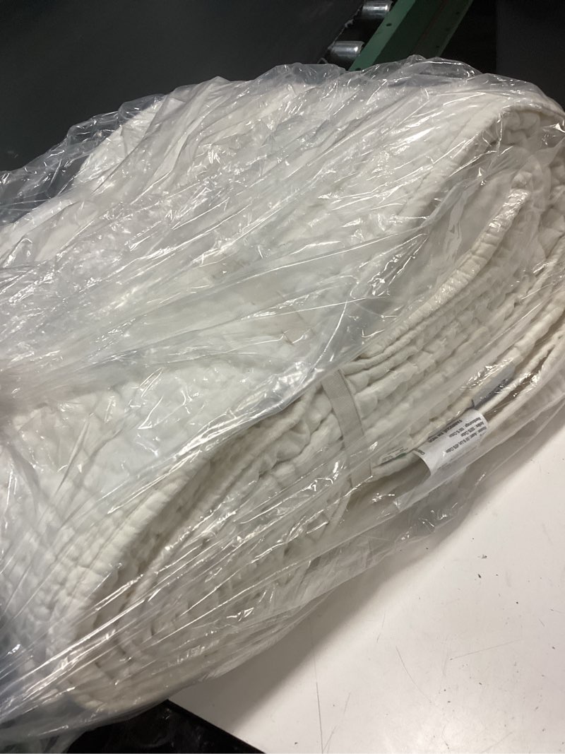 Condition photo showing Good Condition for quince european linen cotton stitch quilt set ivory king 