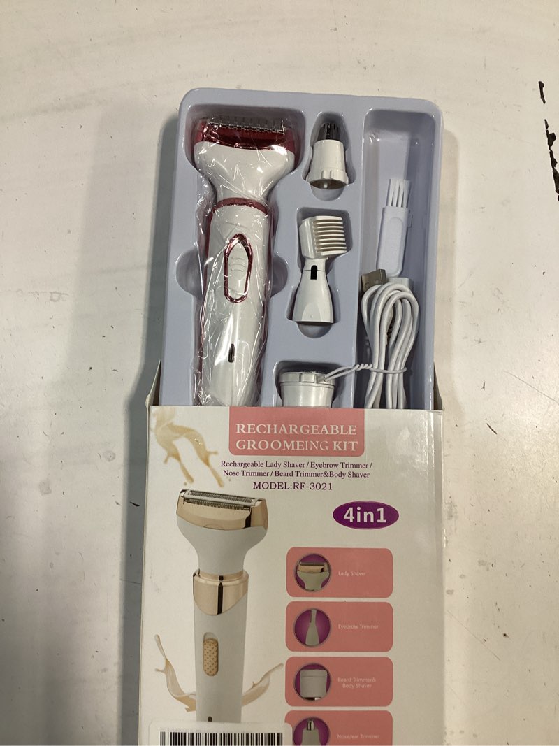 Condition photo showing New/Like New for Electric Razor for Women,Hair Trimmer for Face Nose Eyebrow Beard Mustache Arm Leg Armpit Bikini,Painless Rechargeable Portable 4 in 1 Womens Body Shavers Set