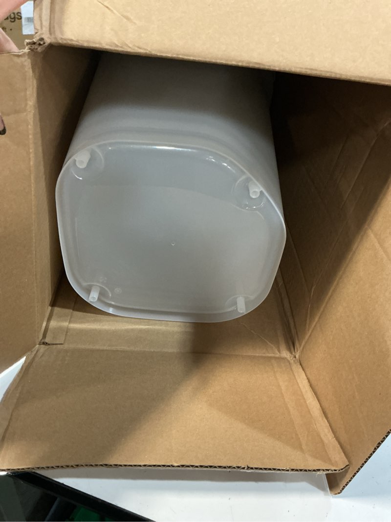 Condition photo showing As Is for iris usa pet food storage container 25 lbs, premium 60% improved airtight seal with air valve, 2 cup scoop, removable wheels, easy to open - made in the usa, black 25 lbs black